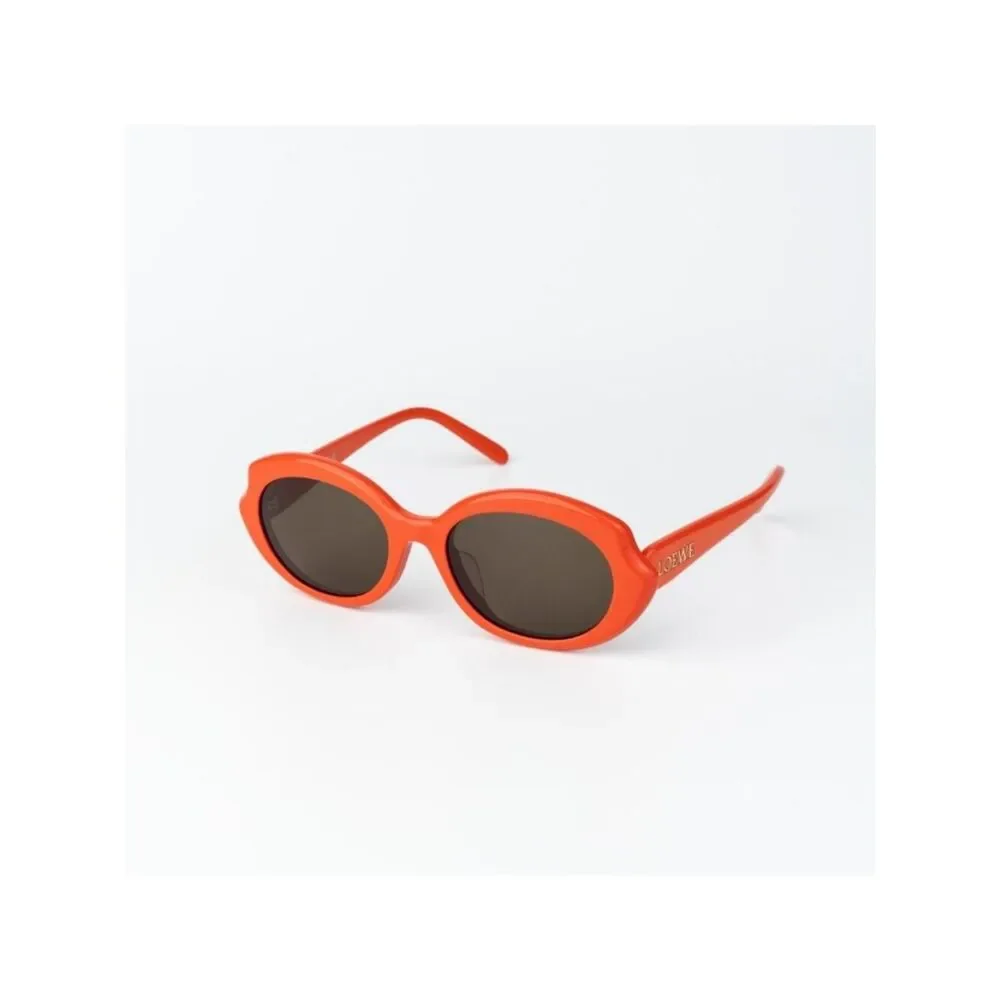 Loewe Women Sunglasses Orange Brown Oval LW40147F 42E NEW AUTHENTIC